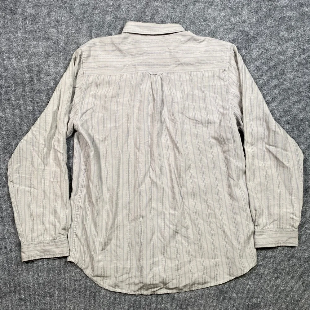 The North Face Mens Gray Striped Long Sleeve Button Down Hiking Shirt Size Large